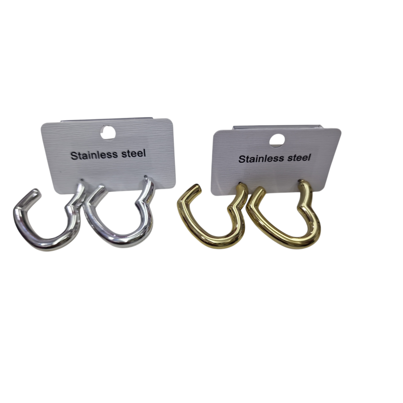 STAINLEES STEEL ORECCHINI CUORE APERTO